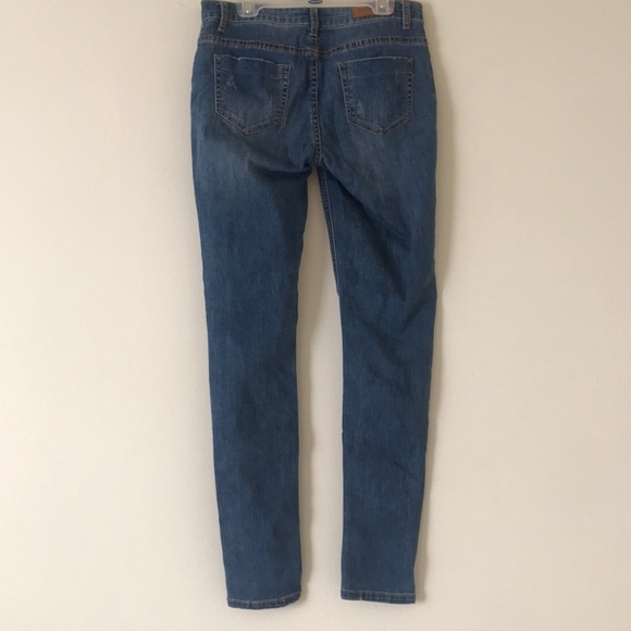 Distressed denim skinny jeans medium blue size 5 - Picture 6 of 8